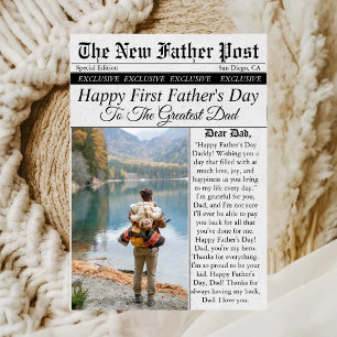 Krant Unieke Leuke Foto Eerste Vaderdag Kaart