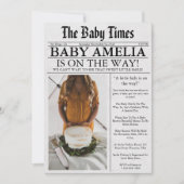 Krant Unieke Leuke Foto esthetische Baby shower Kaart (Voorkant)