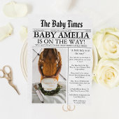 Krant Unieke Leuke Foto esthetische Baby shower Kaart