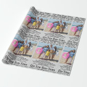 Krant Unieke Leuke Foto Gelukkig Nieuwjaar Cadeaupapier (Uitgerold)