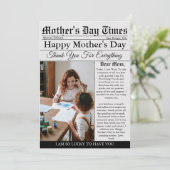 Krant Unieke Leuke Foto Gelukkige Moederdag Kaart (Staand voorkant)