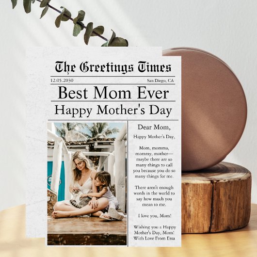 Krant Unieke Leuke Foto Gelukkige Moederdag Kaart