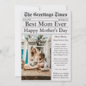 Krant Unieke Leuke Foto Gelukkige Moederdag Kaart (Voorkant)