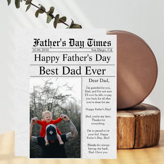 Krant Unieke Leuke Foto Gelukkige Vaderdag Kaart