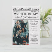 Krant Unieke Leuke Foto Maid of Honor Voorstel Kaart (Staand voorkant)