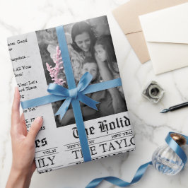 Krant Unieke Leuke Nieuwjaarsfoto Cadeaupapier