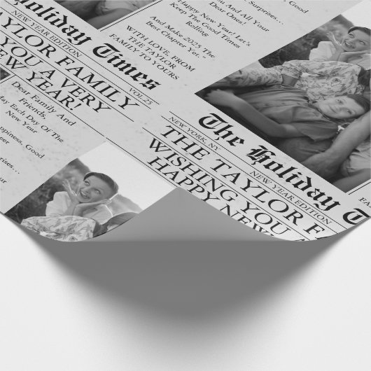 Krant Unieke Leuke Nieuwjaarsfoto Cadeaupapier (Hoek)