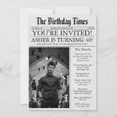 Krant Unieke Plezier 40e Verjaardag Fotofeestje Kaart (Voorkant)