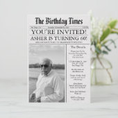 Krant Unieke Plezier 60e Verjaardag Fotofeestje Kaart (Staand voorkant)