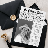 Krant Unieke Plezier 80e Verjaardag Fotofeestje Kaart