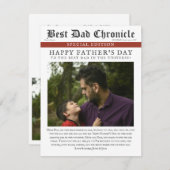 Krant Unique 2 foto Happy Vaderdag Kaart (Voorkant / Achterkant)