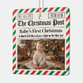 Krant van de eerste kerst van de baby keramisch ornament (Links)
