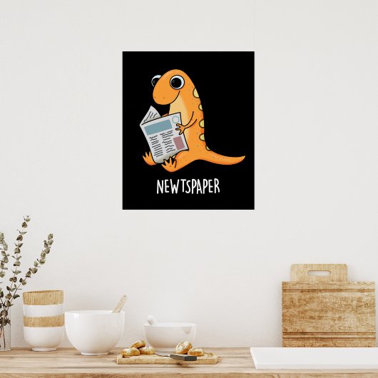 Krant van de watersalamander Funny Watersalamander Poster (Keuken)