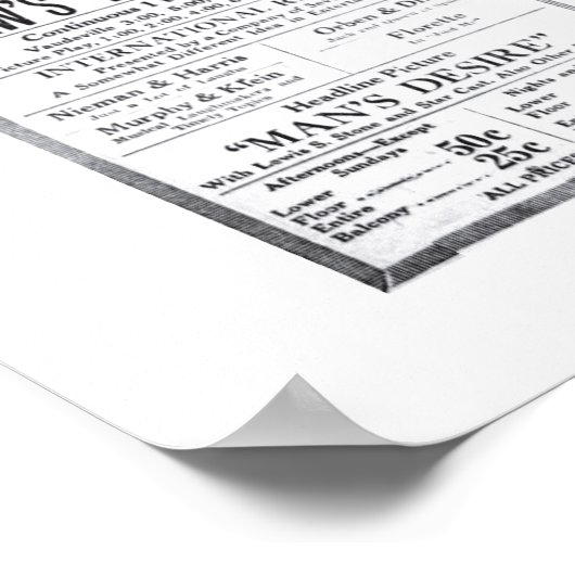  krant Vaudeville 1920, poster (Hoek)