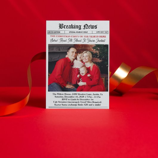 Krant Vintage Kerstfeest Kaart