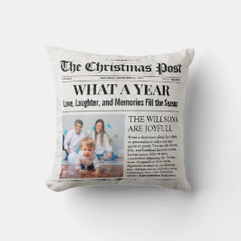 Krant voor kerst met eigen naam, familiekrant kussen