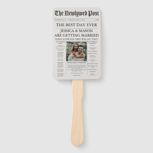 Krant Wedding Programme Fan Handwaaier (Voorkant)
