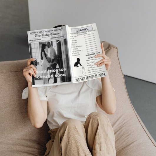 Krant zwangerschap  Aankondiging Baby Shower