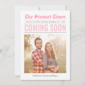 Krant | Zwangerschap Aankondiging | Roze (Voorkant)