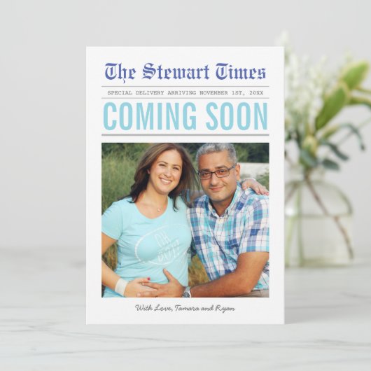 krant | Zwangerschapsaankondiging Aankondiging (Staand voorkant)