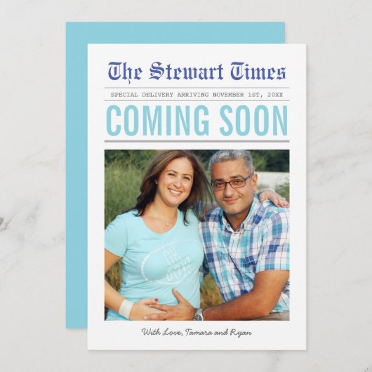 krant | Zwangerschapsaankondiging Aankondiging (Voorkant / Achterkant)