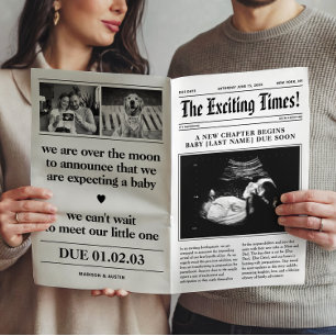 Krant Zwangerschapsaankondiging Dubbelgevouwen  Poster