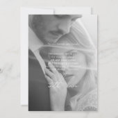 Krant Zwart Donker Mode Unieke foto bruiloft Bedankkaart (Achterkant)