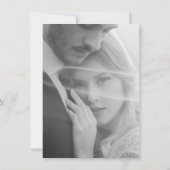 Krant Zwart Donker Mode Unieke foto bruiloft Save The Date (Achterkant)