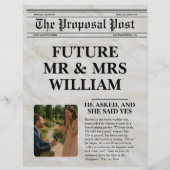 Krant Zwart-wit Fun Photo Save The Date Flyer (Voorkant)