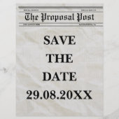 Krant Zwart-wit Fun Photo Save The Date Flyer (Achterkant)