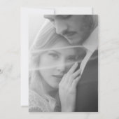 Krant Zwart-wit Unieke foto bruiloft Kaart (Achterkant)