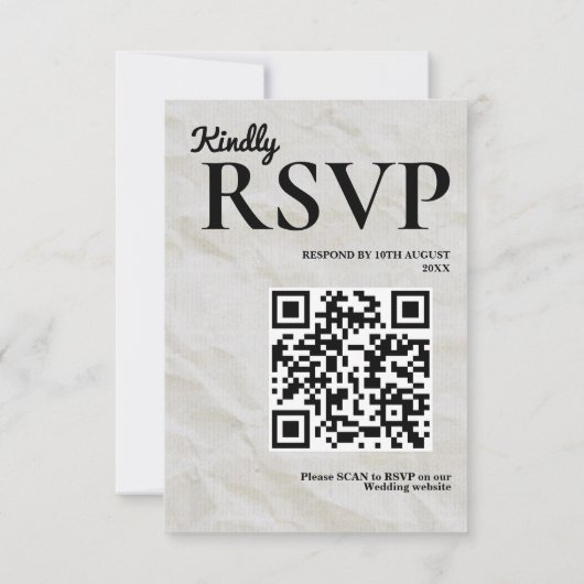 Kranten bruiloft Elegante QR-code RSVP Kaartje (Achterkant)