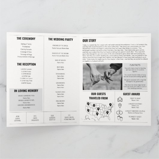 Kranten bruiloft programma info foto (Binnen)