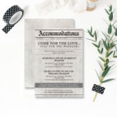 Kranten bruiloft uitnodiging hotel behuizing Kaart