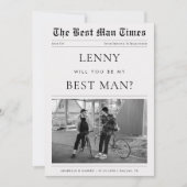 Kranten Custom Foto Unieke Bruidsjonker Aanzoek Kaart (Voorkant)