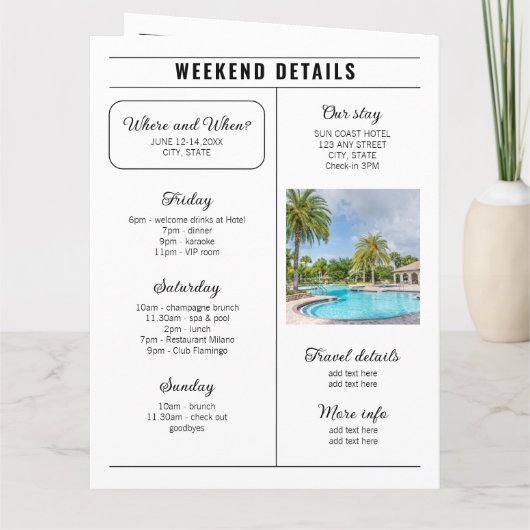 Kranten Details Bachelorette Weekend Route Kaart (Achterkant)