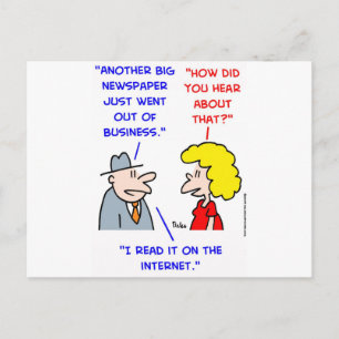 kranten die internet sterven briefkaart