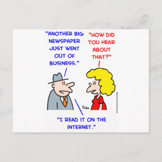 kranten die internet sterven briefkaart