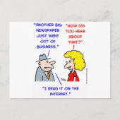 kranten die internet sterven briefkaart (Voorkant)