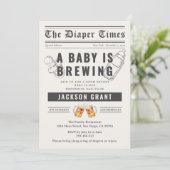 Kranten Een Baby is het brouwen van luier partij Kaart (Staand voorkant)