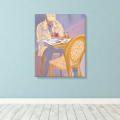 Kranten en Drinken Canvas Afdruk (Insitu (Houten vloer))