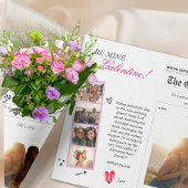 Kranten Galentines Dag Bloem Boeket Rood Hart Cadeaupapier