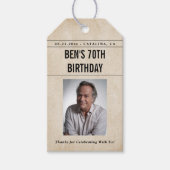 Kranten Geboortennieuws Grappig Humoristisch Manne Cadeaulabel (Voorkant)