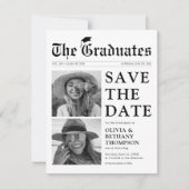 Kranten gezamenlijke afstuderen save the date (Voorkant)