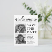 Kranten gezamenlijke afstuderen save the date (Staand voorkant)