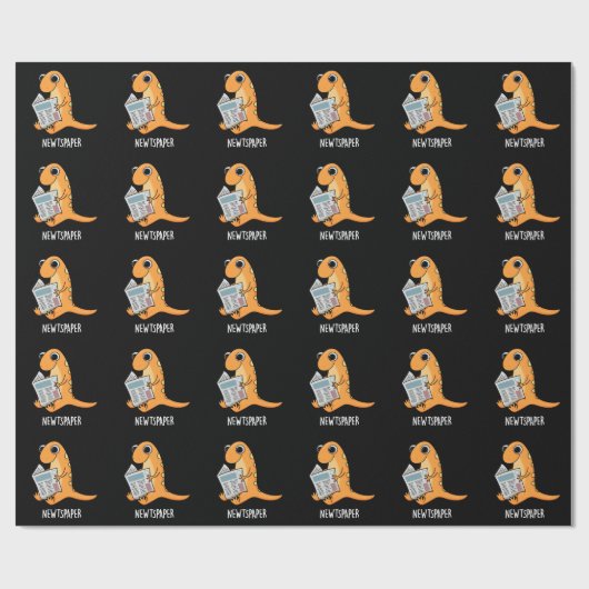 Kranten Grappig Newt Pun Dark BG Cadeaupapier (Vlak)
