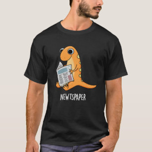 Kranten Grappig Newt Pun Dark BG T-shirt