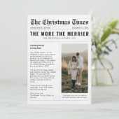 Kranten Hoe meer de Merrier zwangerschap Kerstmis Feestdagenkaart (Staand voorkant)