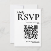 Kranten Huwelijk Moderne Elegante QR Code RSVP Kaartje (Achterkant)