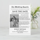 Kranten Huwelijksaankondiging Save The Date (Staand voorkant)